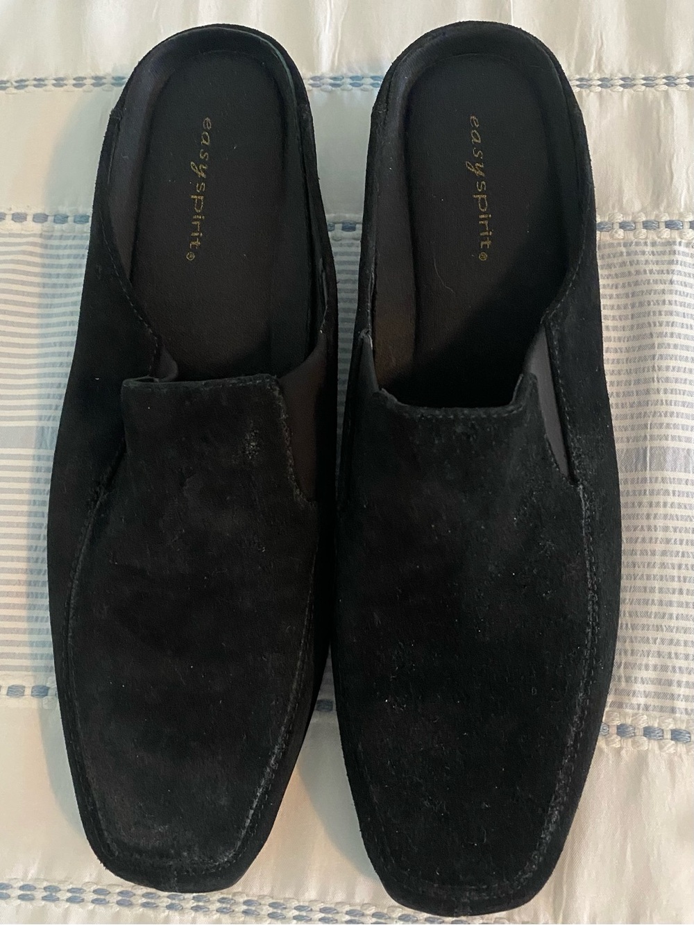 Easy Spirit Women’s Black Suede Slip-On Loafers